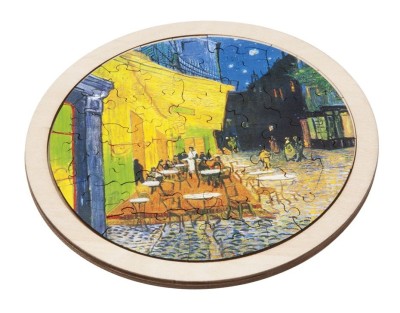 Puzzle arta rotund din lemn Cafe de Nuit, Fridolin foto
