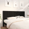 Tăblie de pat, negru, 205,5x4x100 cm, lemn masiv de pin, vidaXL