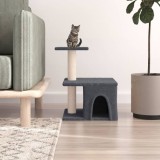 VidaXL Ansamblu pisici cu st&acirc;lpi din funie sisal, gri &icirc;nchis, 48 cm