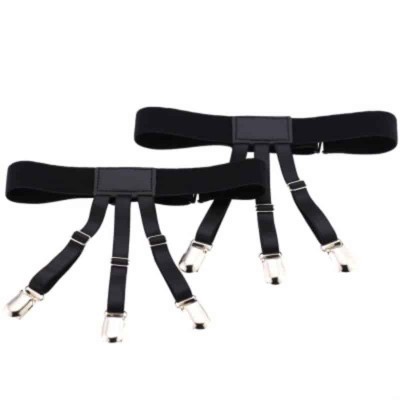 Suspensoare Edman anti-alunecare pentru camasa, negru, set 2 bucati foto