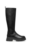Geox cizme de piele D PLUETTE culoarea negru, cu toc plat, D565ME 05446 C9999