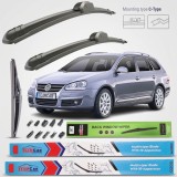 Cumpara ieftin Stergatoare Auto TeamCar Set Complet Flat Volkswagen Golf 5 Variant (2007-2009) Break 600+475+330mm Push-Button 19mm
