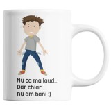 Cana alba personalizata &quot;Nu ca ma laud, dar chiar nu am bani&quot;, INOVATIX&reg;. 330ml