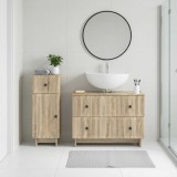Cumpara ieftin Set de dulapuri pentru baie, 2 piese EDE Stejar Sonoma