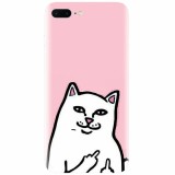 Husa silicon pentru Apple Iphone 8 Plus, White Cat