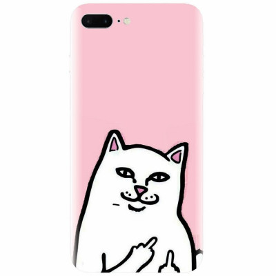 Husa silicon pentru Apple Iphone 7 Plus, White Cat foto