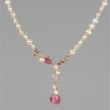 Cumpara ieftin Choker Jolly din perle și cuarț roz