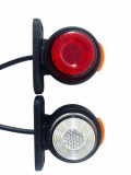 Lampa Gabarit LED Mini Alb/Rosie 3 Functii 12-24V, Brat Scurt 100mm, Prindere M5, Universal Auto