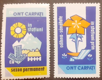 ROMANIA 1965-70, VIGNETE DE PROPAGANDA ONT CARPATI mnh foto