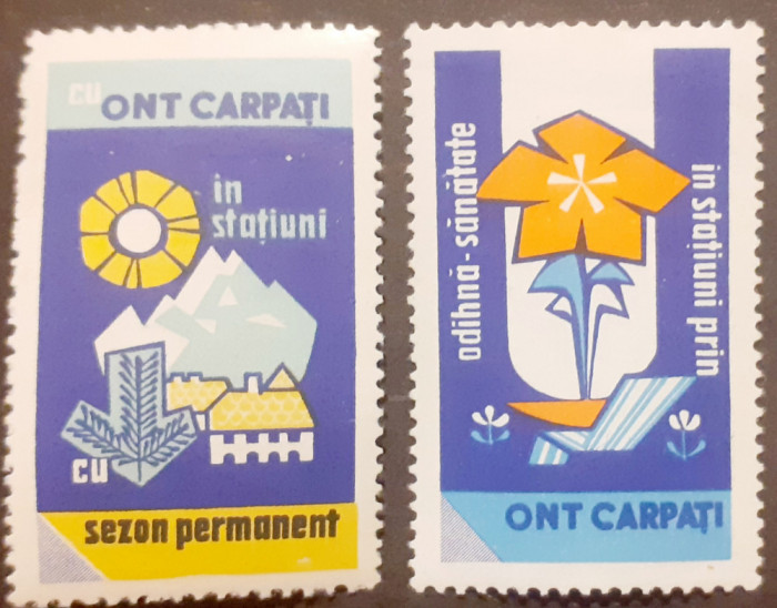 ROMANIA 1965-70, VINIETE DE PROPAGANDA ONT CARPATI mnh