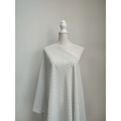 Eşarfă Lucca din mătase naturală - albă cu buline negre foto