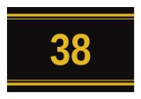Sticker autoadeziv nr. 38 - Signetten SAFE auriu pe fundal negru