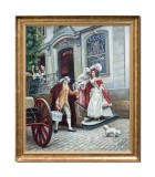 Cumpara ieftin Tablou inramat baroc pictat manual, Plecare in luna de miere, 70x60cm ulei pe panza, reproducere Jules Girardet