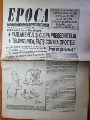 ziarul epoca 7-13 februarie 1991-interviu dumitru iuga foto