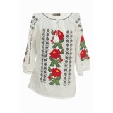 Bluza tip ie dama BN24, alb cocos/rosu ferrari, marime M