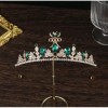 Diadema (Coronita) Mireasa, Model Regal cu Pietre si Strasuri,Auriu cu Verde Smarald - 76023, Inovius