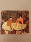 TABLOU PE PANZA CARTONATA 24X30 CM BALERINE ACRILIC PRET DOAR 20 LEI