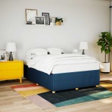 VidaXL Cadru de pat fără saltea, albastru, 160x200 cm, textil
