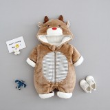 Combinezon plusat maro - Reindeer (Marime Disponibila: 6-9 luni (Marimea 19