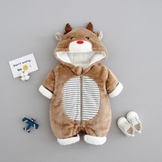 Combinezon plusat maro - Reindeer (Marime Disponibila: 6-9 luni (Marimea 19