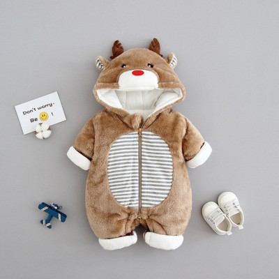 Combinezon plusat maro - Reindeer (Marime Disponibila: 6-9 luni (Marimea 19 foto