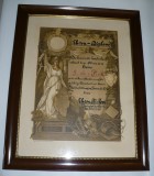 Tablou diploma pompier Germania 1935 de colectie
