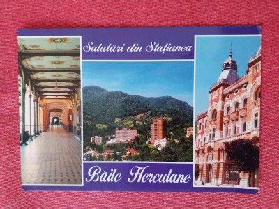 CPIB 23484 CARTE POSTALA - SALUTARI DIN STATIUNEA BAILE HERCULANE: CASINOUL, VEDERE GENERALA, PAVILIONUL 5 SI 6, NECIRCULATA foto