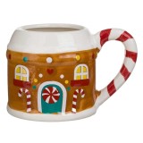 Cana de Craciun Casuta din Turta Dulce, ceramica, 360 ml