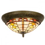 Lustra din fier maro si sticla Tiffany III 38x19 cm