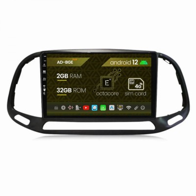 Navigatie Fiat Doblo (2015+), Android 12, E-Octacore 2GB RAM + 32GB ROM, 9 Inch - AD-BGE9002+AD-BGRKIT359 foto