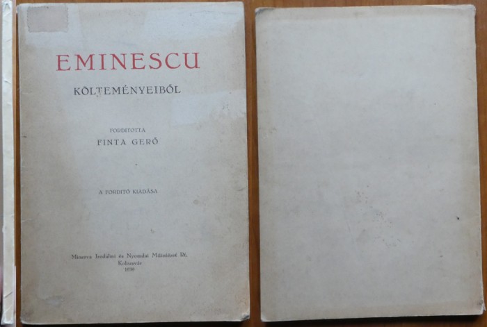 Eminescu , Kpltemenyeibol , Kolozsvar , Clul , 1939 , coordonator Finta Gero