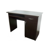 Birou cu spatiu depozitare pentru scolari, Pal Melaminat, sertar, 2 rafturi, polita glisanta tastatura, 100x52x76 cm, wenge