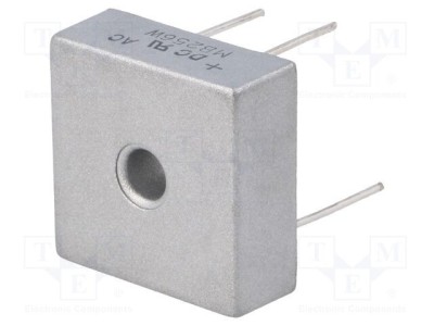 Punte redresoare monofazată Urmax 600V 25A 400A THT DC COMPONENTS foto