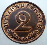 2.603 GERMANIA 2 REICHSPFENNIG 1937 D XF/AUNC