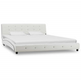 Cadru de pat, alb, 160 x 200 cm, piele ecologica GartenMobel Dekor, vidaXL