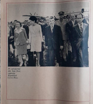 1974 Reclamă Nicolae si Elena Ceausescu in Costa Rica comunism epoca aur 24 x 20 foto