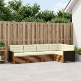 vidaXL Set de canapele de exterior 5 pcs Natural și Crem 3383343