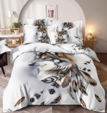 Cumpara ieftin Lenjerie pat single,bumbac finet,4 piese,cearceaf cu elastic 140x200cm,cearceaf pilota 155x205cm,2 fete de perna 55x80cm-A1242