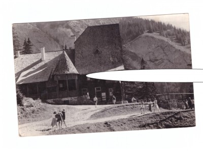 CP Lacul Rosu - Cabana turistilor, RPR, circulata 1957, animata, stare buna foto