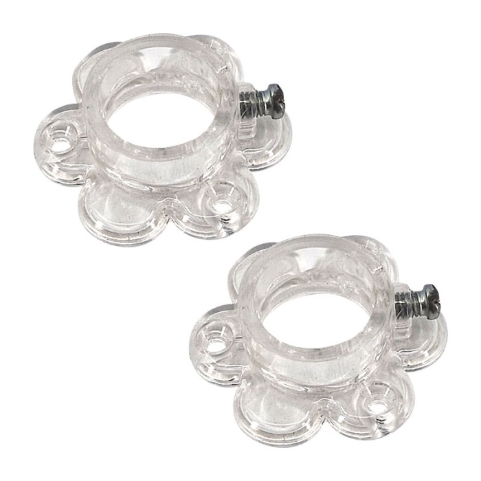 Set 2 Suporti pentru bara rotunda de &Oslash; 25 mm, transparent, din plastic