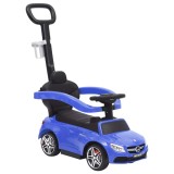 Mașinuță cu &icirc;mpingere Mercedes-Benz C63 Albastru vidaXL, jucărie ride-on cu muzică, compartiment depozitare, 12-36 luni, max 25kg
