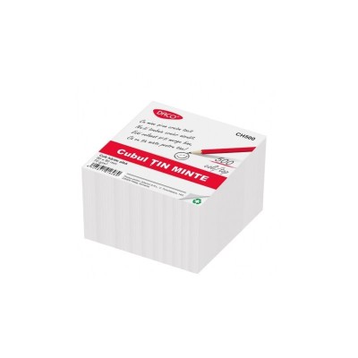 Cub coli albe, notite 9x9 cm, 70g/mp, top 500 post it-uri foto