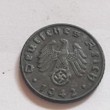 Moneda Germania Nazista 5 Reichspfennig 1942 F Stuttgart Argint WW2 Colectie Numismatica