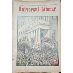 Revista Universul Literar nr.12/1897 pe coperta demonstratie populara in fata palatului Regal din Atena