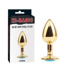 Butt anal din aluminiu Chisa Novelties "Blue Gem" 7,1 cm - Galben##
