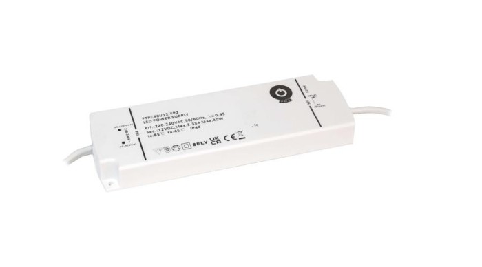 T&aacute;pegys&eacute;g POS FTPC40V12-FP2, POS LED meghajt&oacute; 12V/3.33A CV IP44 II-gener&aacute;ci&oacute;s