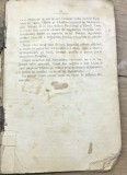 X.1 Manual istorie vechi interbelic (fragmente pagini), evaluare: stare foarte uzată, desprins, pete de timp.