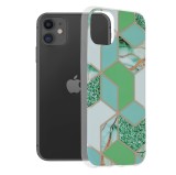 Cumpara ieftin Husa pentru iPhone 11, Techsuit Marble Series, Green Hex