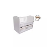 Cumpara ieftin Patut Eurogloria Como Balansoar culisant - Alb cu Cappucino + Saltea Cocos 10 cm