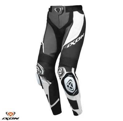 Pantaloni pentru scuter - motocicleta femei piele Racing Ixon vara model Vortex 3 LS culoare: negru/antracit/alb Negru/antracit/alb S foto